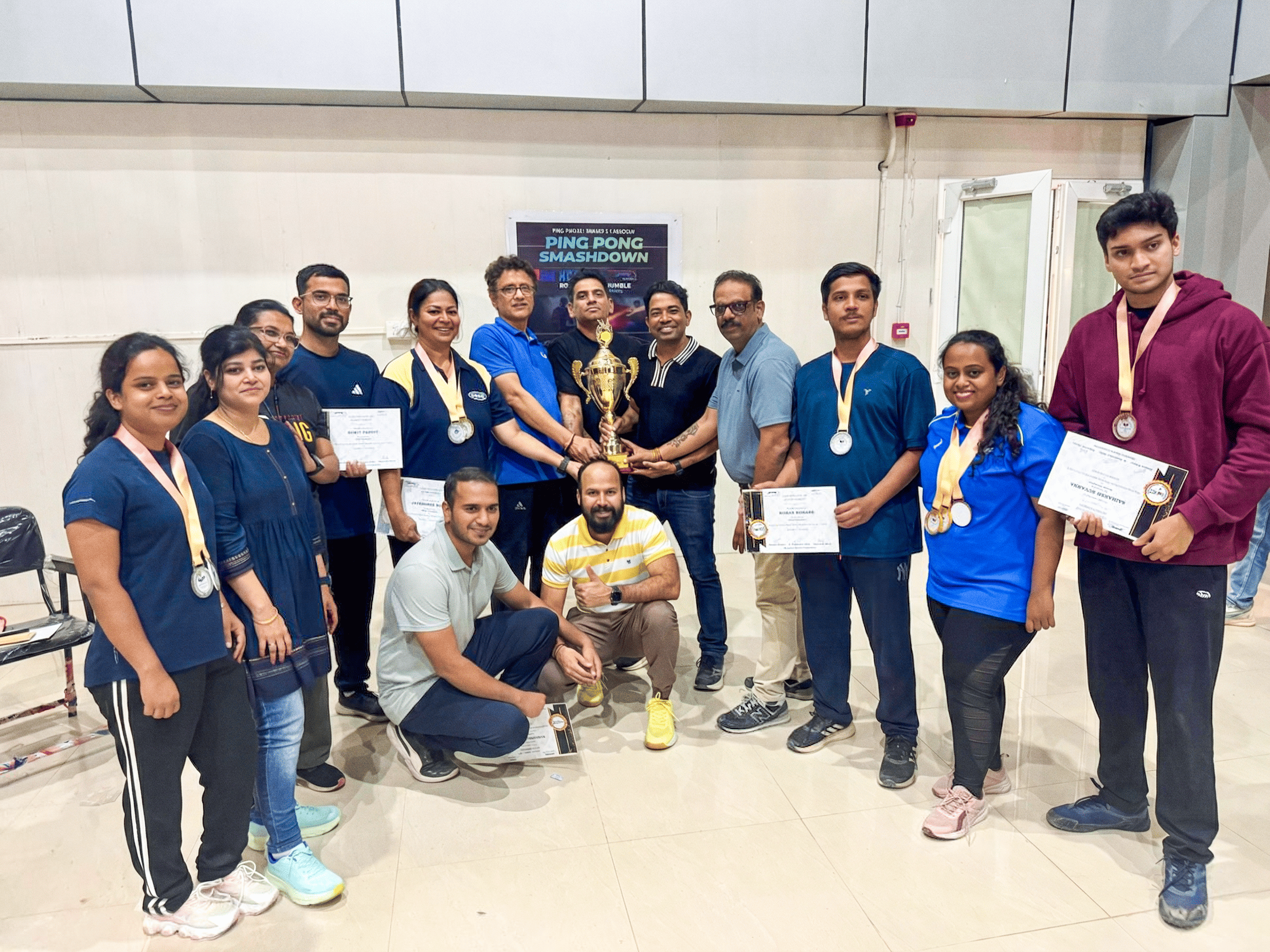 टीम भावना को मज़बूत करने के लिए NHSRCL मुंबई कार्यालय में मैत्रीपूर्ण टेबल टेनिस टूर्नामेंट।